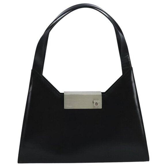 Salvatore Ferragamo Gancini leather structured geometric shoulder bag hand bag - Picture 2 of 16